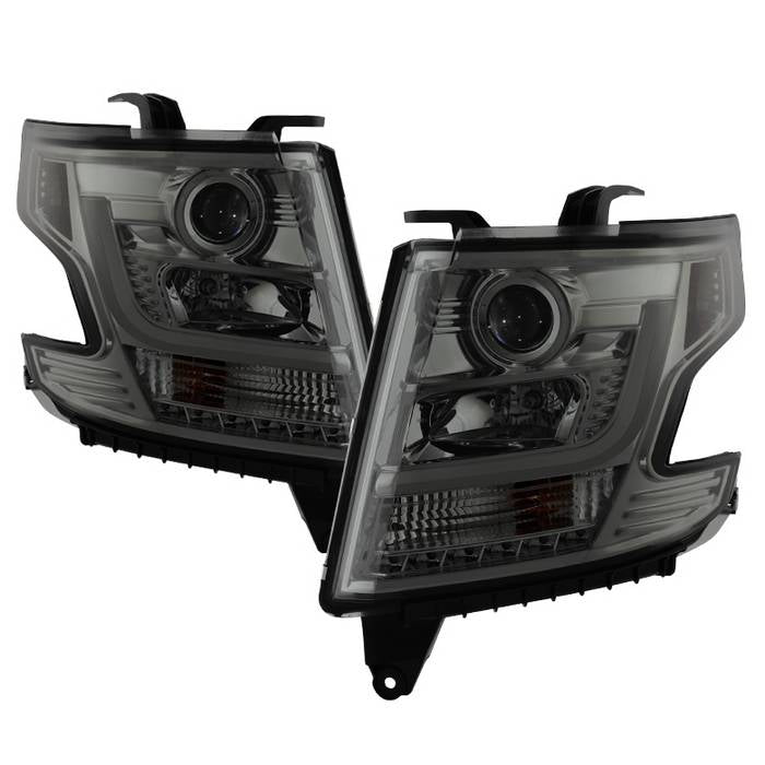 ( Spyder Signature ) Chevy Tahoe / Suburban 2015 -2018 Projector Headlights - DRL LED - Smoke