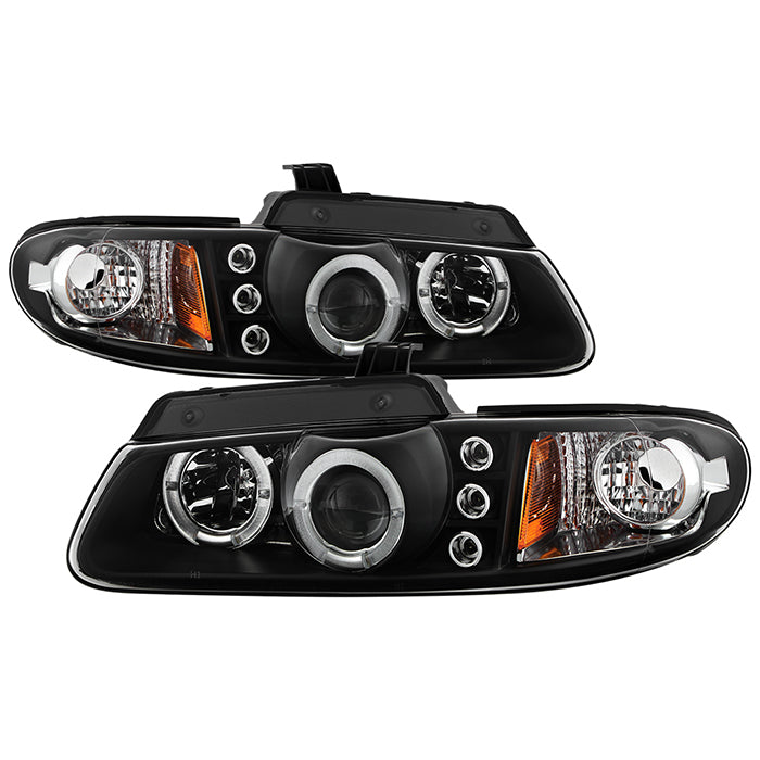 ( Spyder Signature ) Dodge Caravan/Grand Caravan 96-00 / Chrysler Town & Country 96-97 / Chrysler Voyager 2000 Projector Headlights - LED Halo - Replaceable LEDs- Black - High H1 (Included) - Low H1 (Included)