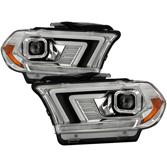 ( Spyder Signature ) Dodge Durango 2011-2013 Halogen Model Only ( Not Compatible With Factory Xenon/HID Model ) Projector Headlights - Sequential LED Turn Signal - LED White Light Bar Parking Light - Chrome