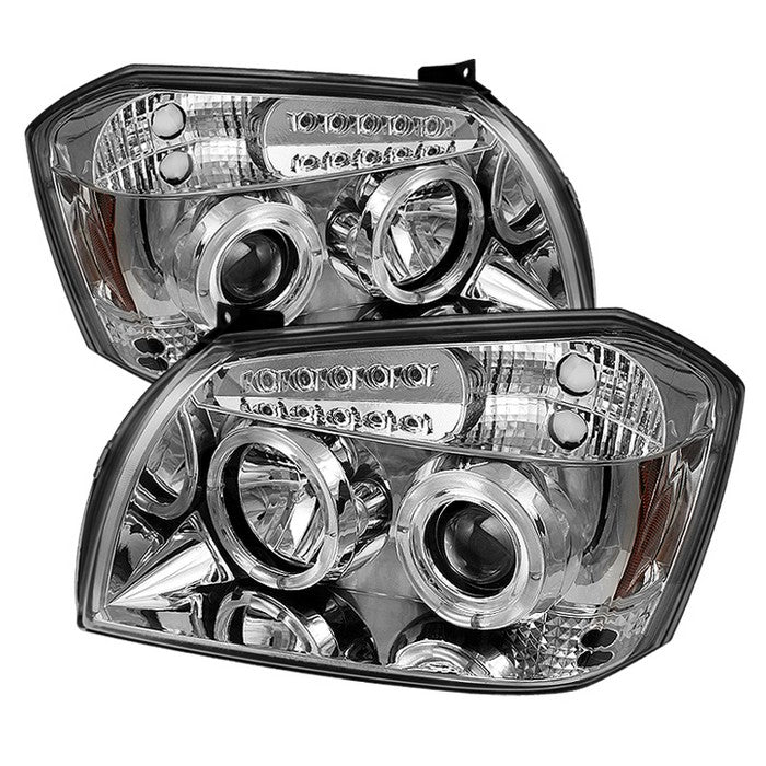 ( Spyder Signature ) Dodge Magnum 05-07 Projector Headlights - LED Halo - LED ( Replaceable LEDs ) - Chrome - High H1 (Included) - Low 9006 (Not Included)