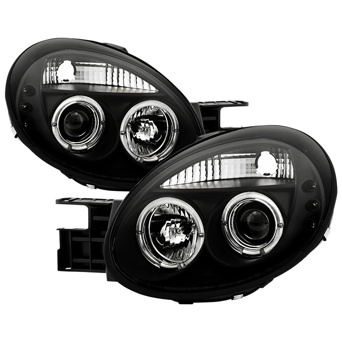 ( Spyder Signature ) Dodge Neon 03-05 Projector Headlights - LED Halo - LED ( Replaceable LEDs ) - Black - High H1 (Included) - Low H1 (Included)