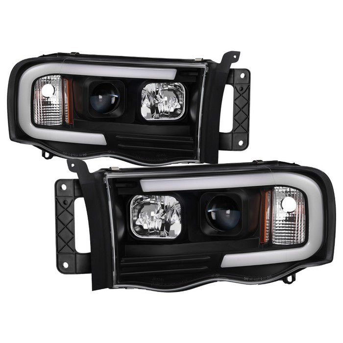 ( Spyder Signature ) Dodge Ram 1500 02-05 / Ram 2500/3500 03-05 Light Bar Projector Headlights - Black