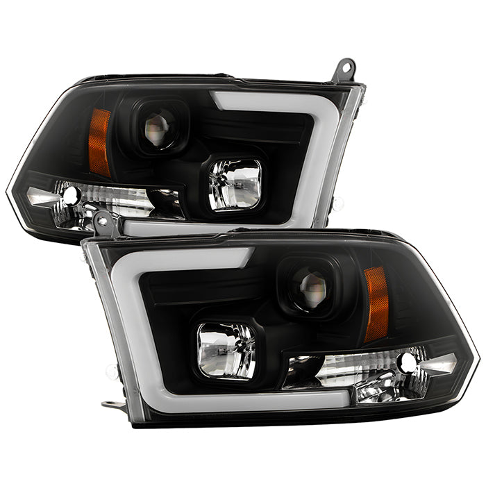 ( Spyder Platinum ) Dodge Ram 1500 2009-2018 / Ram 2500/3500 2010-2019 Factory Halogen Model Only ( Not Compatible With Factory Projector And LED DRL ) Version 2 High-Power LED Module Equipped Headlights - Switchback LED Turn Signal Lights - Black