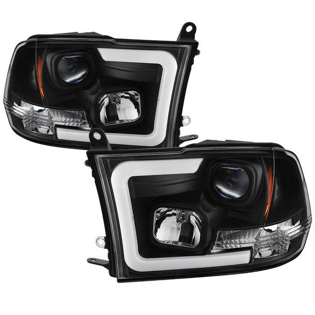 2009-2018 Dodge Ram 1500 / 2010-2019 Ram 2500/3500 Version 2 Projector Headlights - Halogen Model Only- Black Housing (Not Compatible With Factory Projector And LED DRL)
