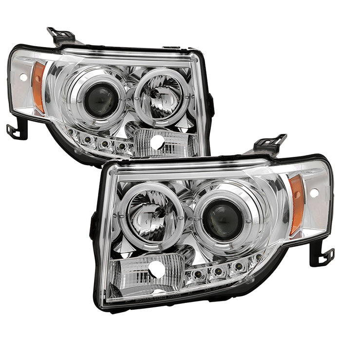 ( Spyder Signature ) Ford Escape 08-12 Projector Headlights - Halogen Model Only ( Not Compatible With Xenon/HID Model ) - DRL - Chrome - High H1 (Included) - Low H1 (Included)