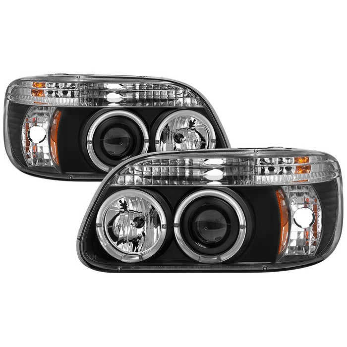 ( Spyder Signature ) Ford Explorer 95-01 1PC Projector Headlights - LED Halo - Black - High H1 (Included) - Low H1 (Included)