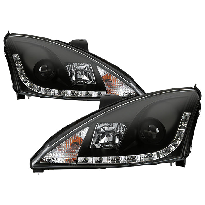 ( Spyder Signature ) Ford Focus 00-04 Projector Headlights - ( Do Not Fit SVT Model ) - DRL - Black - High H1 (Included) - Low H1 (Included)