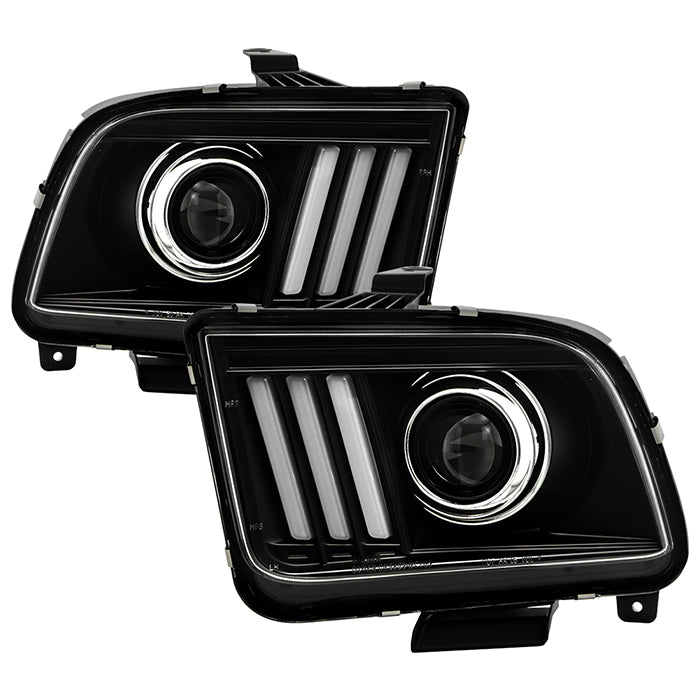 ( Spyder Signature ) Ford Mustang 2005-2008 Version 2 Projector Headlights - DRL LED - Black