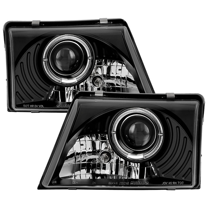 ( Spyder Signature ) Ford Ranger 98-00 Projector Headlights - LED Halo - Black - High 9005 (Included) - Low H1 (Included)