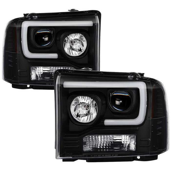 ( Spyder Signature ) Ford F250/350/450 Super Duty 05-07 Light Bar Projector Headlights - Black