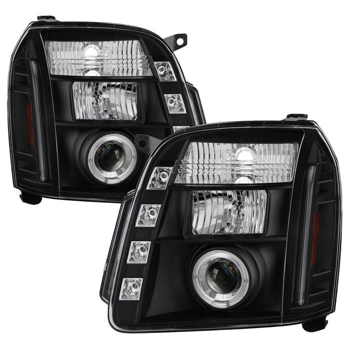 ( Spyder Signature ) GMC Yukon 07-14 / GMC Yukon Denali 07-14 / GMC Yukon XL 07-14 Projector Headlights - LED Halo - LED ( Replaceable LEDs ) - Black - High H1 (Included) - Low H1 (Included)