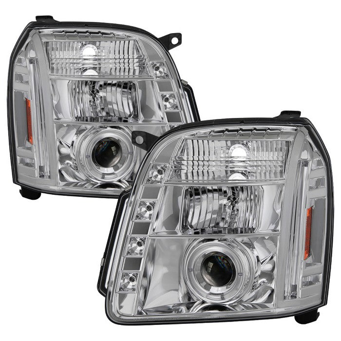 ( Spyder Signature ) GMC Yukon 07-14 / GMC Yukon Denali 07-14 / GMC Yukon XL 07-14 Projector Headlights - LED Halo - LED ( Replaceable LEDs ) - Chrome - High H1 (Included) - Low H1 (Included)