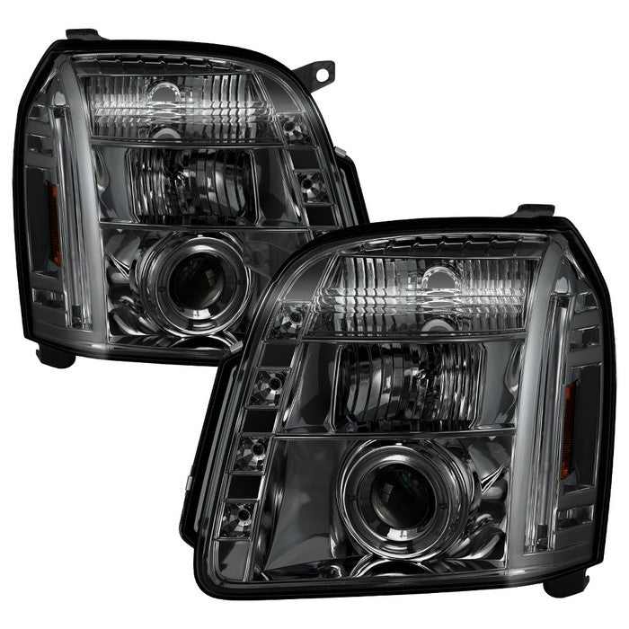 ( Spyder Signature ) GMC Yukon 07-14 / GMC Yukon Denali 07-14 / GMC Yukon XL 07-14 Projector Headlights - LED Halo - LED ( Replaceable LEDs ) - Smoke - High H1 (Included) - Low H1 (Included)