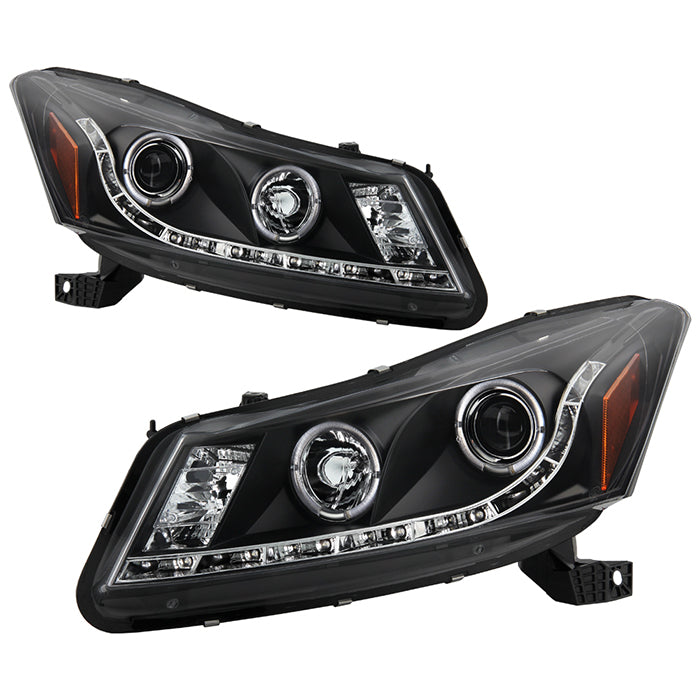 ( Spyder Signature ) Honda Accord 08-12 4Dr Projector Headlights- LED Halo - DRL - Black - High H1 (Included) - Low H1 (Included)