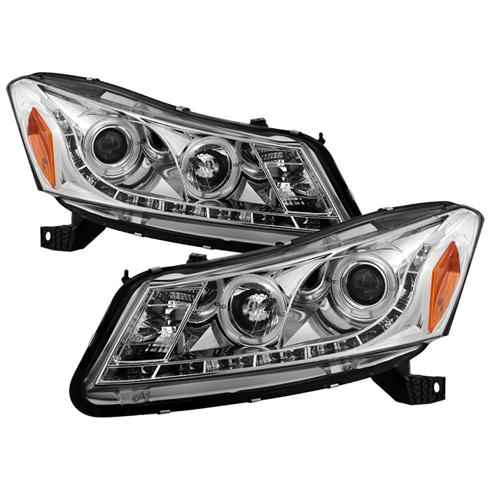 ( Spyder Signature ) Honda Accord 08-12 4Dr Projector Headlights- LED Halo - DRL - Chrome - High H1 (Included) - Low H1 (Included)