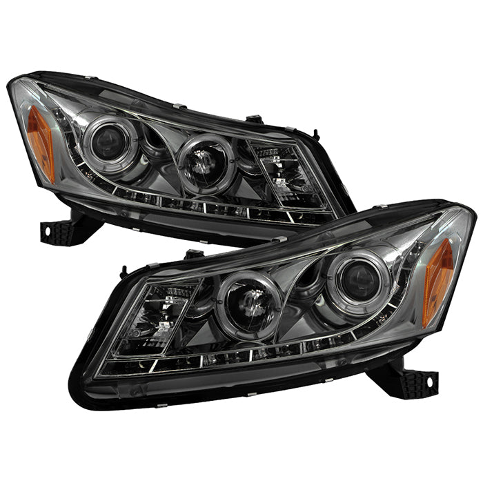 ( Spyder Signature ) Honda Accord 08-12 4Dr Projector Headlights- LED Halo - DRL - Smoke - High H1 (Included) - Low H1 (Included)