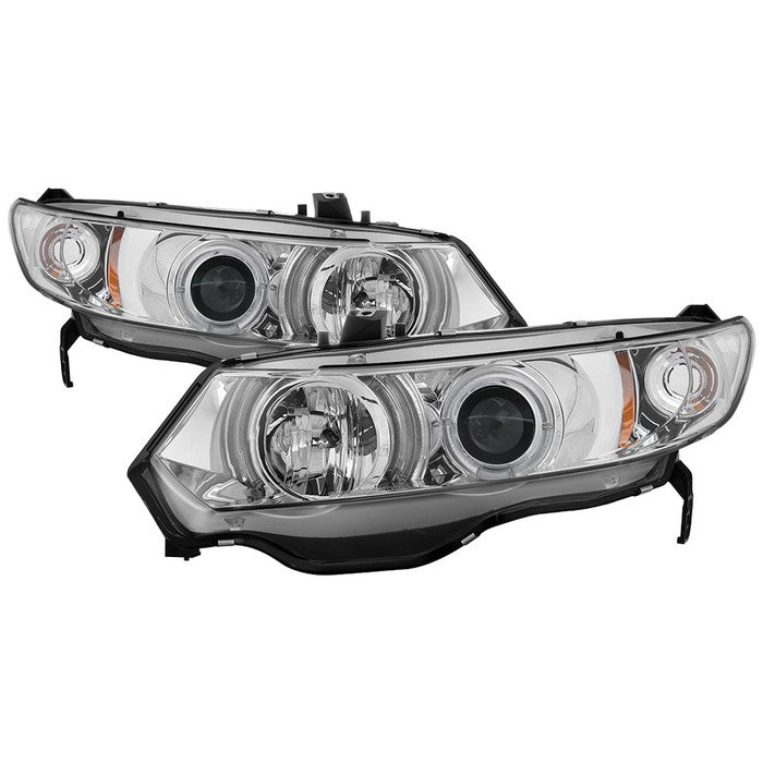 ( Spyder Signature ) Honda Civic 06-08 2Dr Projector Headlights - LED Halo - Chrome - High H1 (Included) - Low H1 (Included)