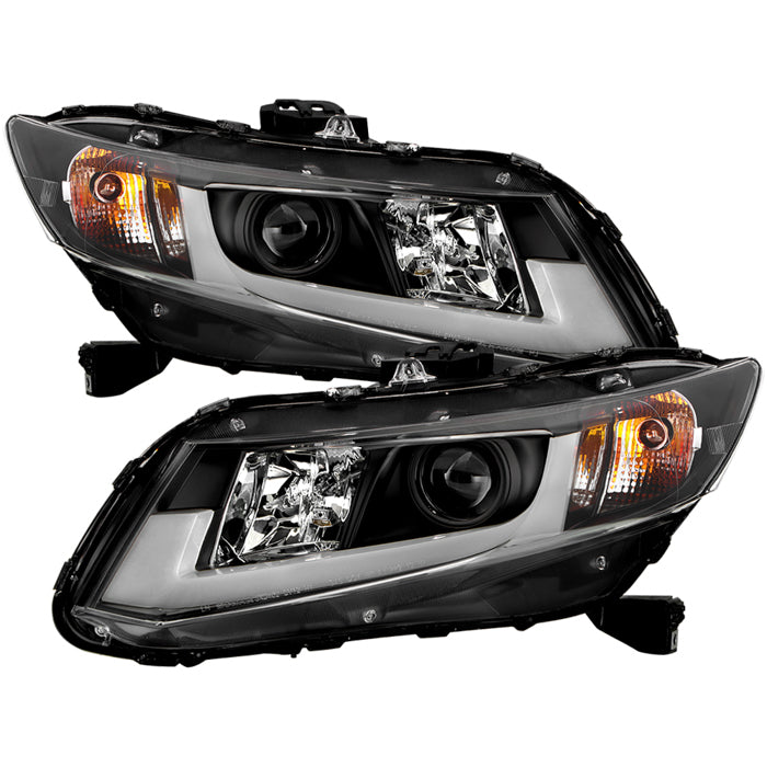 ( Spyder Signature ) Honda Civic 2012-2014 Projector Headlights (does not fit the 2014 Civic coupe) - Light Bar DRL - Black - High H1 ( Included ) - Low H1 ( Included )