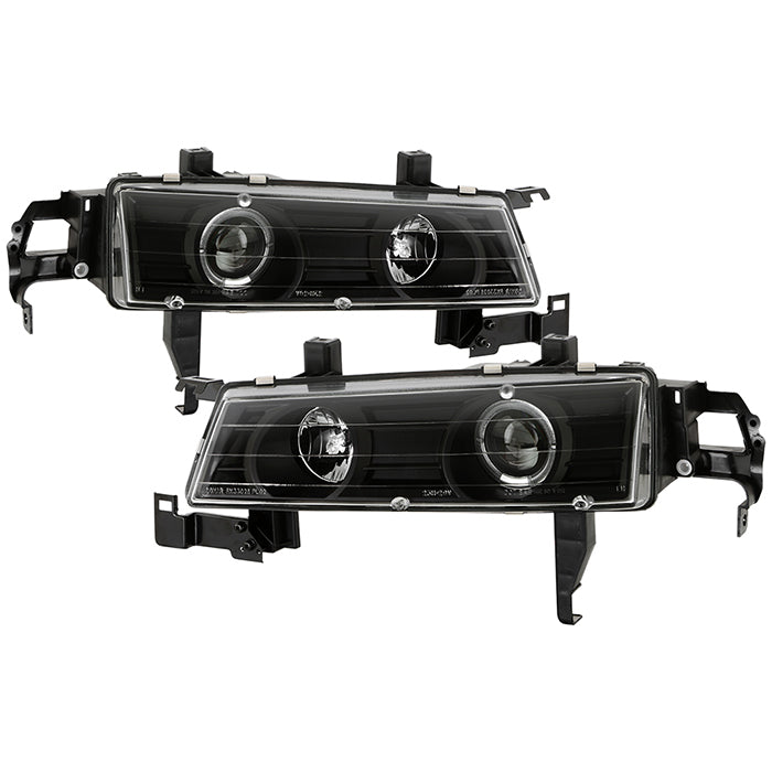 ( Spyder Signature ) Honda Prelude 92-96 Projector Headlights - LED Halo - Black - High H1 (Included) - Low H1 (Included)