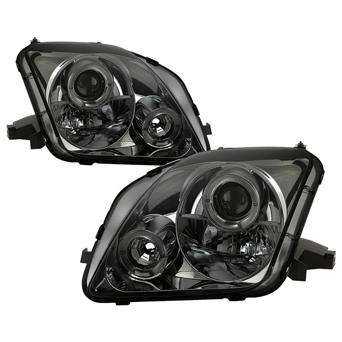 ( Spyder Signature ) Honda Prelude 97-01 Projector Headlights - LED Halo - Smoke - High H1 (Included) - Low H1 (Included)