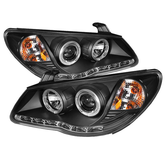 ( Spyder Signature ) Hyundai Elantra 07-10 Projector Headlights - LED Halo - DRL - Black - High H1 (Included) - Low H7 (Included)