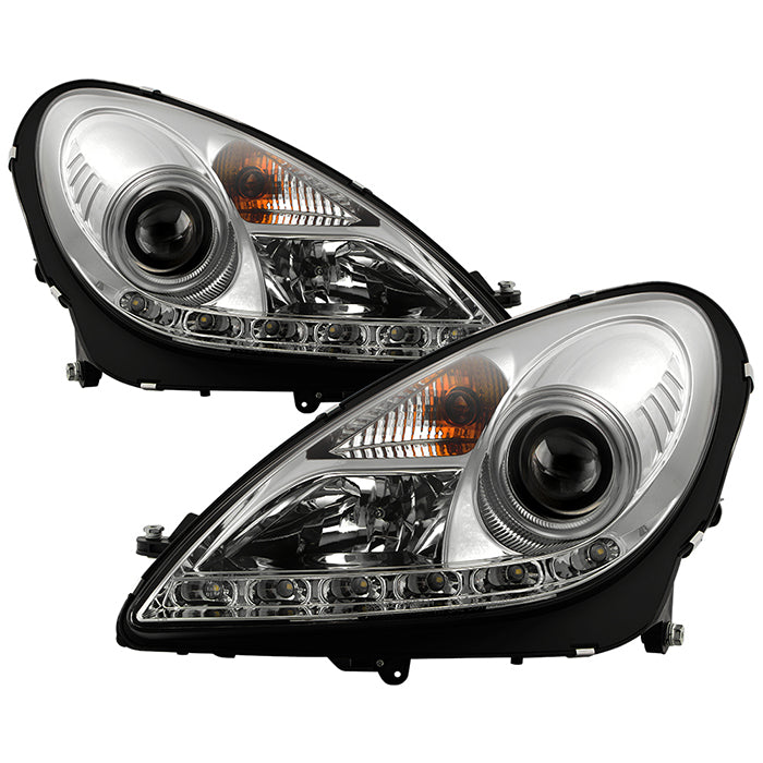 ( Spyder Signature ) Mercedes Benz SLK 05-10 Projector Headlights - Xenon/HID Model Only ( Not Compatible With Halogen Model ) - DRL - Chrome - High H1 (Included) - Low D2R (Not Included)