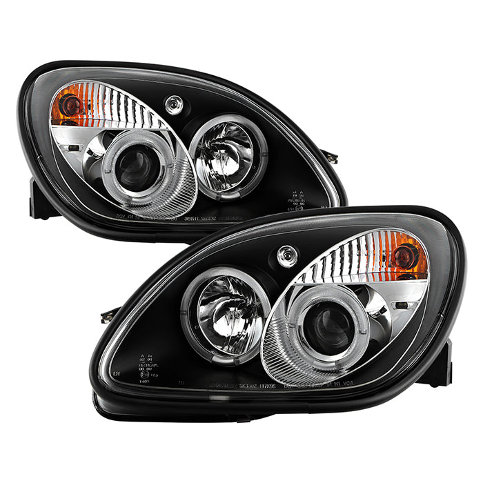 ( Spyder Signature ) Mercedes Benz SLK 98-04 1PC Projector Headlights - Halogen Model Only ( Not Compatible With Xenon/HID Model ) - LED Halo - Black - High H1 (Included) - Low H1 (Included)