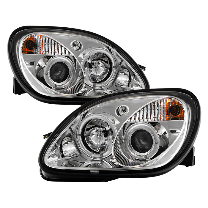 ( Spyder Signature ) Mercedes Benz SLK 98-04 1PC Projector Headlights - Halogen Model Only ( Not Compatible With Xenon/HID Model ) - LED Halo - Chrome - High H1 (Included) - Low H1 (Included)