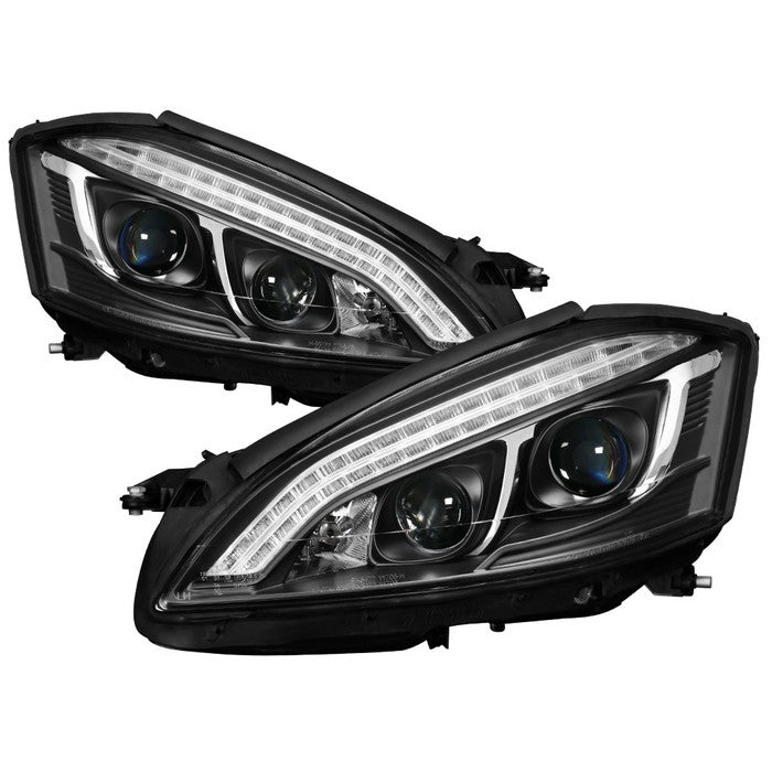 ( Spyder Signature ) Mercedes Benz W221 S Class 07-09 Projector Headlights - Xenon/HID Model Only ( Not Compatible With Halogen Model ) - DRL LED - Black