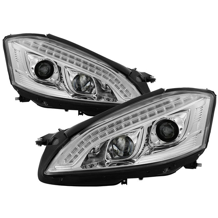 ( Spyder Signature ) Mercedes Benz W221 S Class 07-09 Projector Headlights - Xenon/HID Model Only ( Not Compatible With Halogen Model ) - DRL LED - Chrome