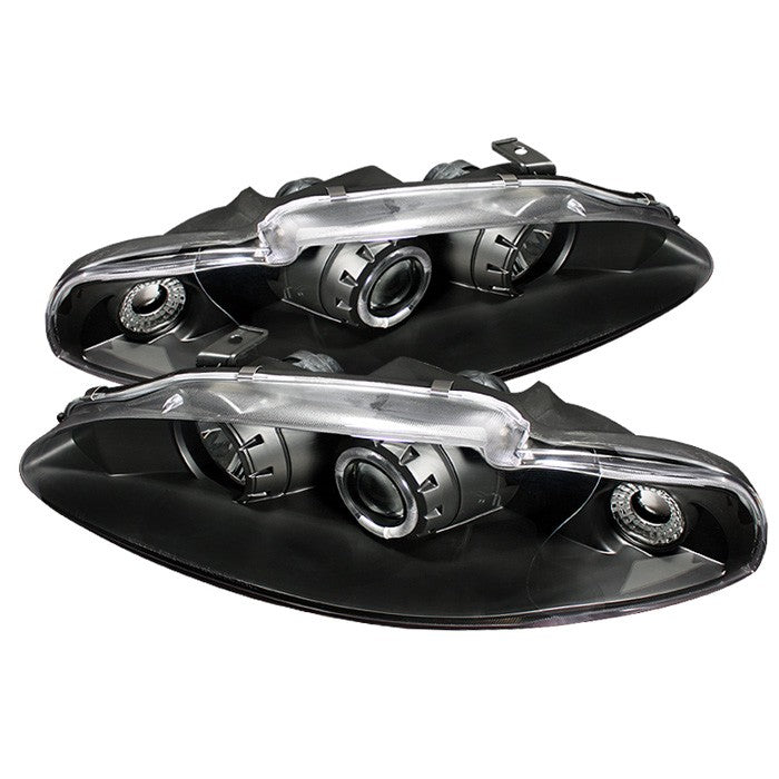 ( Spyder Signature ) Mitsubishi Eclipse 95-96 Projector Headlights - LED Halo - Black - High H1 (Included) - Low H1 (Included)