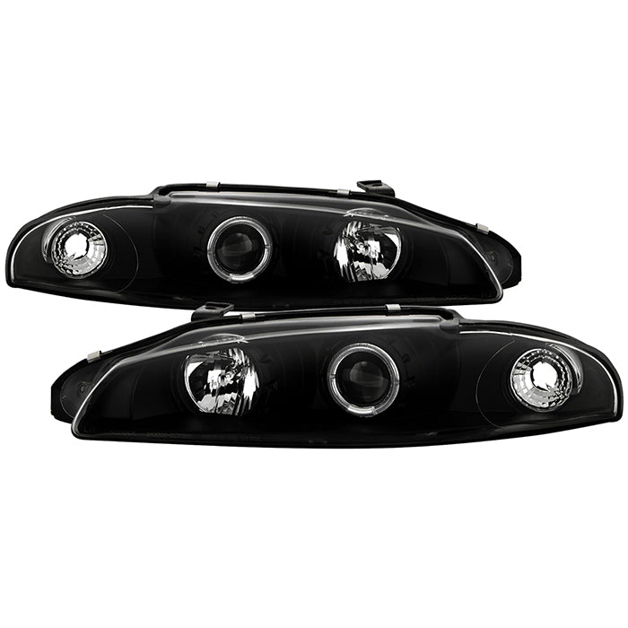 ( Spyder Signature ) Mitsubishi Eclipse 97-99 Projector Headlights - LED Halo - Black - High H1 (Included) - Low H1 (Included)