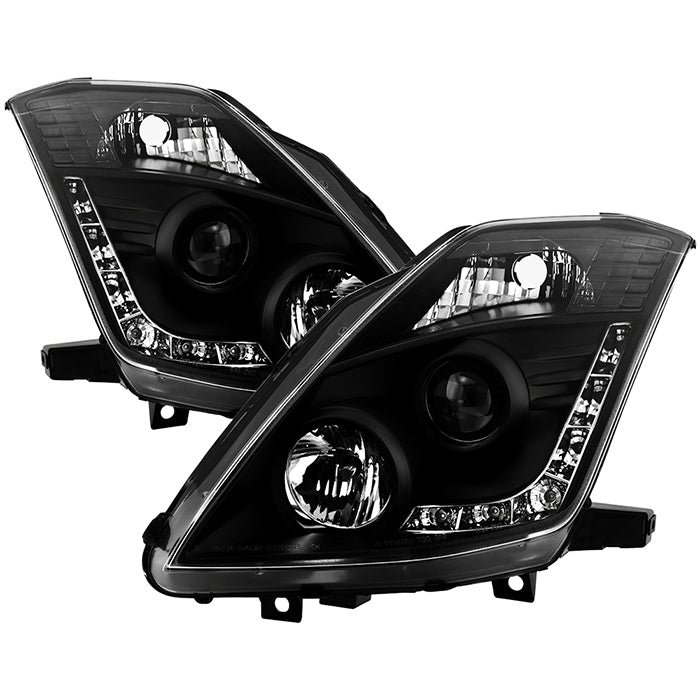 ( Spyder Signature ) Nissan 350Z 06-08 Projector Headlights -  Xenon/HID Model Only ( Not Compatible With Halogen Model ) - DRL - Black - High H1 (Included) - Low D2S (Not Included)