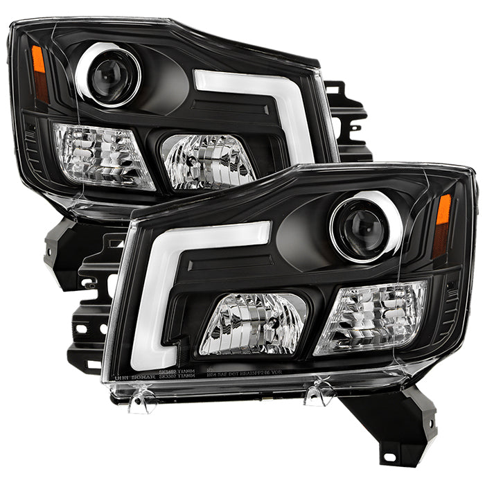 ( Spyder Signature ) Nissan Titan 04-15 / Nissan Armada 04-07 Version 2 Projector Headlights - Black