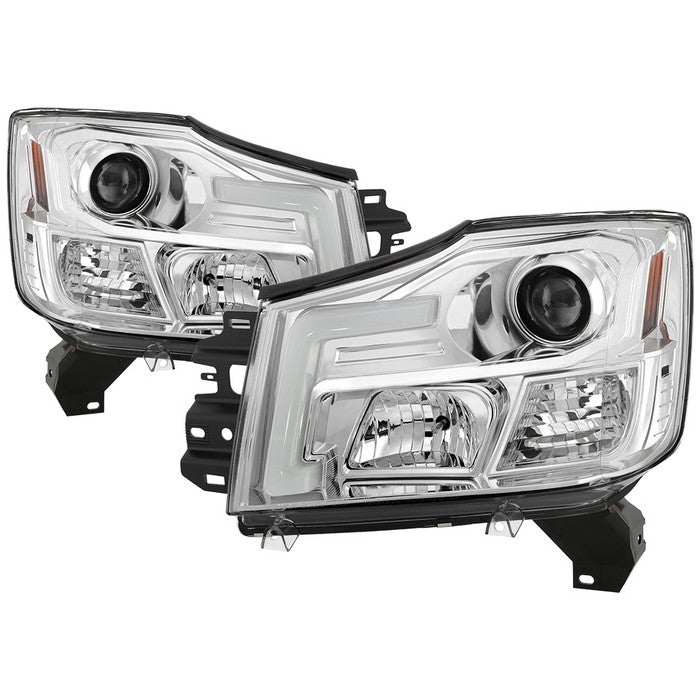 ( Spyder Signature ) Nissan Titan 04-15 / Nissan Armada 04-07 Version 2 Projector Headlights - Chrome