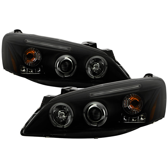 ( Spyder Signature ) Pontiac G6 2/4DR 05-08 Projector Headlights - LED Halo - LED ( Replaceable LEDs ) - Black Smoke - High H1 (Included) - Low H1 (Included)