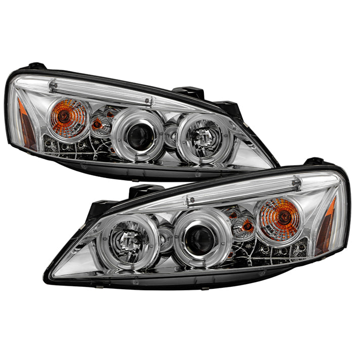 ( Spyder Signature ) Pontiac G6 2/4DR 05-08 Projector Headlights - LED Halo - LED ( Replaceable LEDs ) - Chrome - High H1 (Included) - Low H1 (Included)