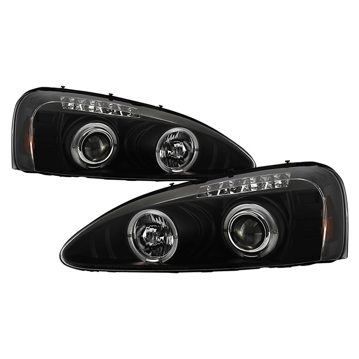 ( Spyder Signature ) Pontiac Grand Prix 04-08 Projector Headlights - LED Halo - LED ( Replaceable LEDs ) - Black Smoke - High H1 (Included) - Low H1 (Included)