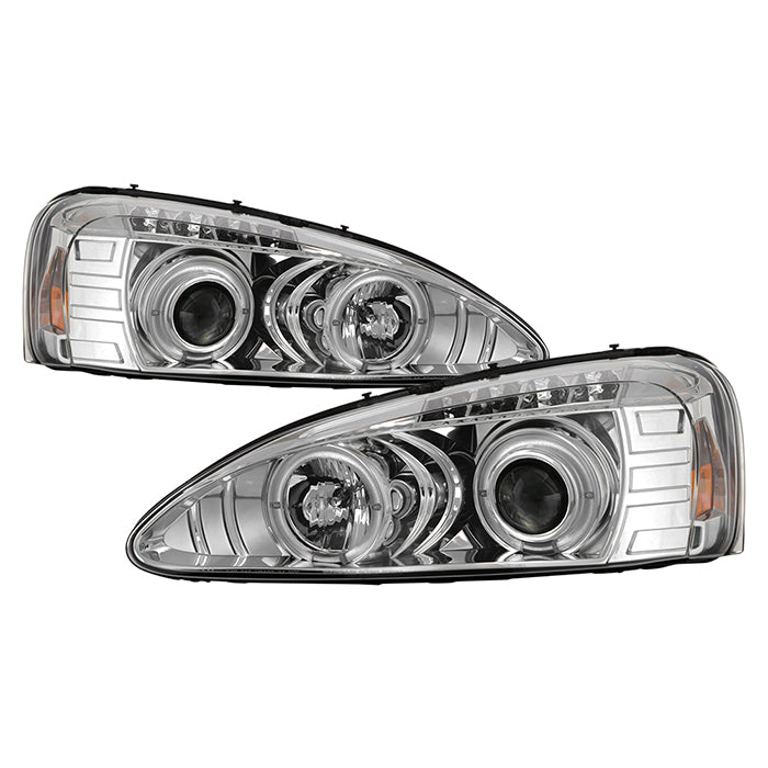 ( Spyder Signature ) Pontiac Grand Prix 04-08 Projector Headlights - LED Halo - LED ( Replaceable LEDs ) - Chrome - High H1 (Included) - Low H1 (Included)