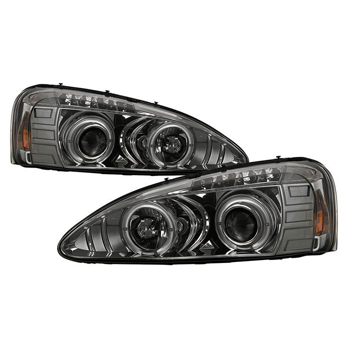 ( Spyder Signature ) Pontiac Grand Prix 04-08 Projector Headlights - LED Halo - LED ( Replaceable LEDs ) - Smoke - High H1 (Included) - Low H1 (Included)