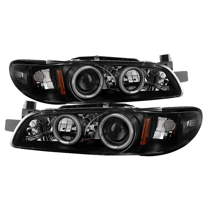 ( Spyder Signature ) Pontiac Grand Prix 97-03 1PC Projector Headlights - CCFL Halo - Black - High 9005 (Included) - Low H1 (Included)