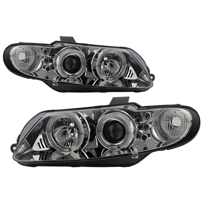 ( Spyder Signature ) Pontiac GTO 04-06 Projector Headlights - LED Halo - LED ( Replaceable LEDs ) - Smoke - High H1 (Included) - Low H1 (Included)