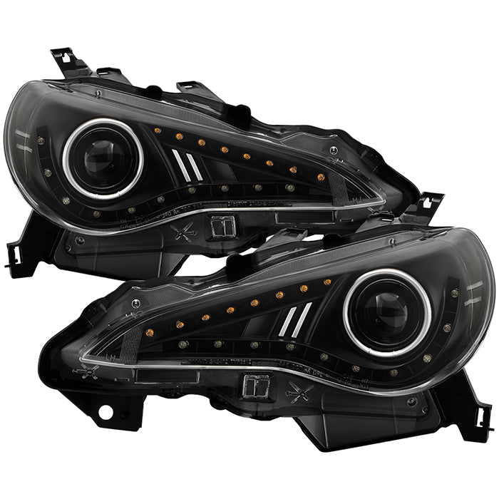 ( Spyder Signature ) Scion FRS 12-19 / 17-19 Toyota 86 (Halogen model only) Projector Headlights - DRL LED - Black