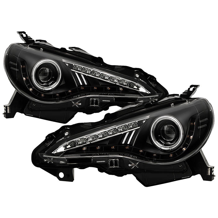 ( Spyder Signature ) Scion FRS 12-19 / 17-19 Toyota 86 (Halogen model only) Projector Headlights - CCFL Halo - DRL LED - Black