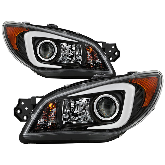 ( Spyder Signature ) Subaru Impreza WRX 2006-2007 Projector Headlights - Halogen Model Only ( Not Compatible With Xenon/HID Model ) - Light Bar DRL - Black