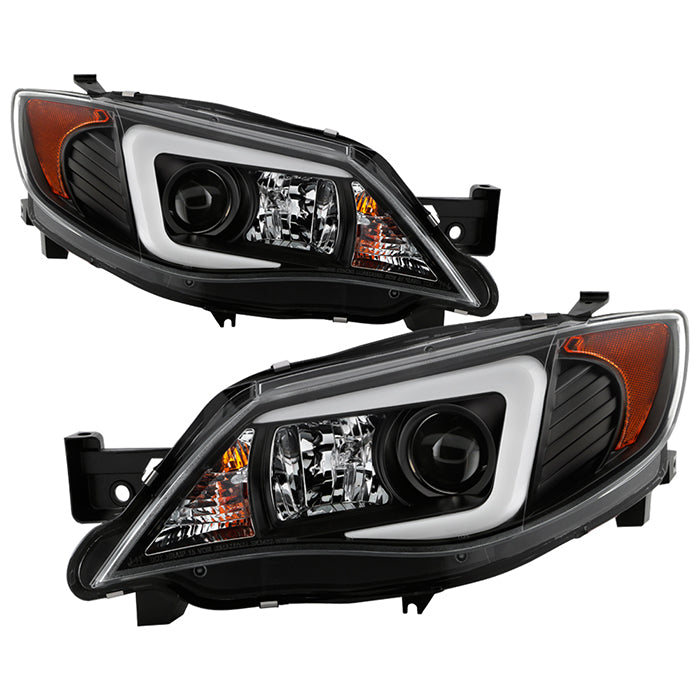 ( Spyder Signature ) Subaru Impreza WRX 2008-2014 Projector Headlights - Xenon/HID Model Only ( Not Compatible With Halogen Model ) - Light Bar DRL - Black