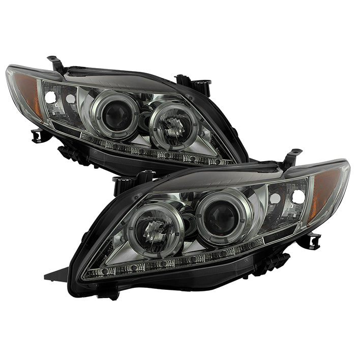 ( Spyder Signature ) Toyota Corolla 09-10 Projector Headlights - LED Halo - DRL - Smoke - High H1 (Included) - Low H7 (Included)