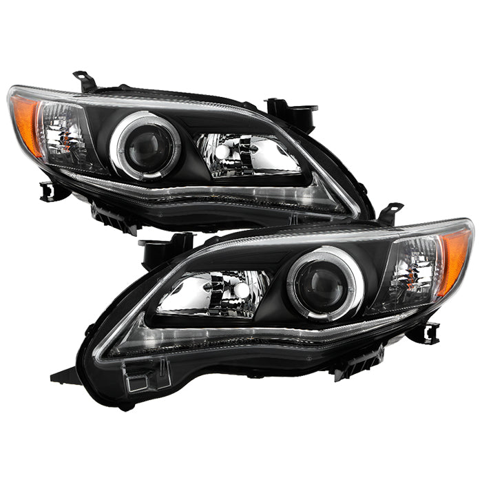 ( Spyder Signature ) Toyota Corolla 11-13 Projector Headlights - Halogen Model Only ( Not Compatible With Xenon/HID Model ) - DRL LED - Black