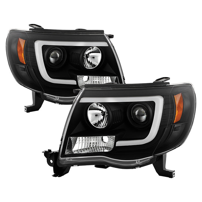 ( Spyder Signature ) Toyota Tacoma 05-11 Version 2 Projector Headlights - Light Bar DRL - Black