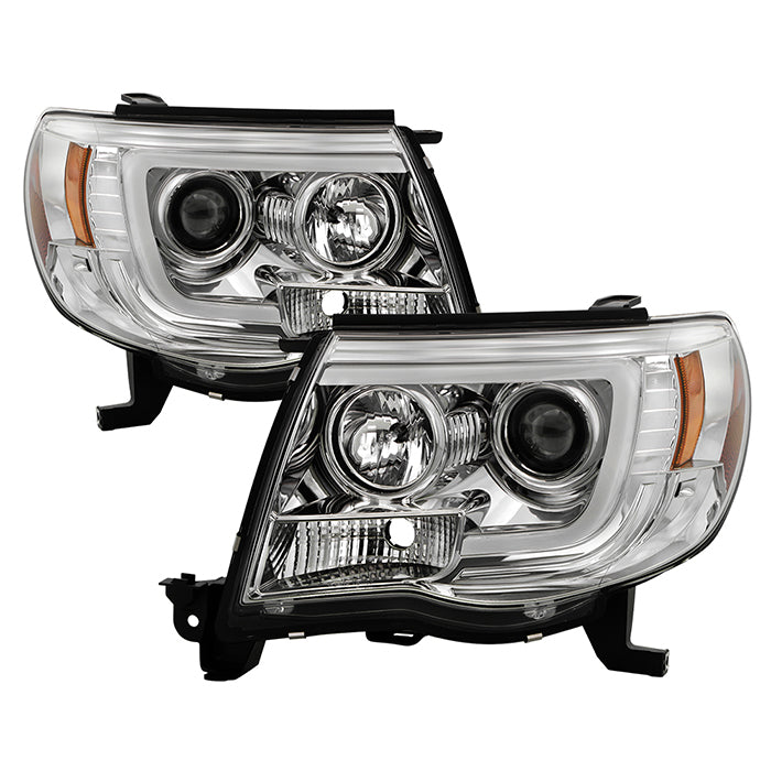 ( Spyder Signature ) Toyota Tacoma 05-11 Version 2 Projector Headlights - Light Bar DRL - Chrome